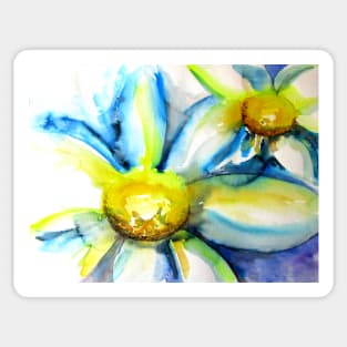 Watercolor painting daisies Sticker